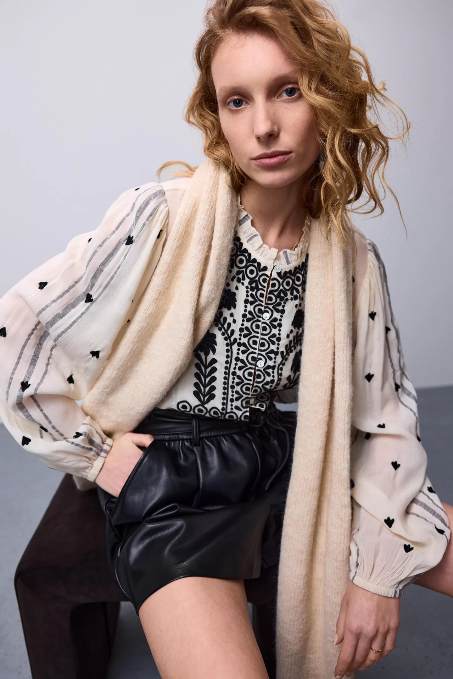 Blouses>Summum Boho Chic Blouse Crème