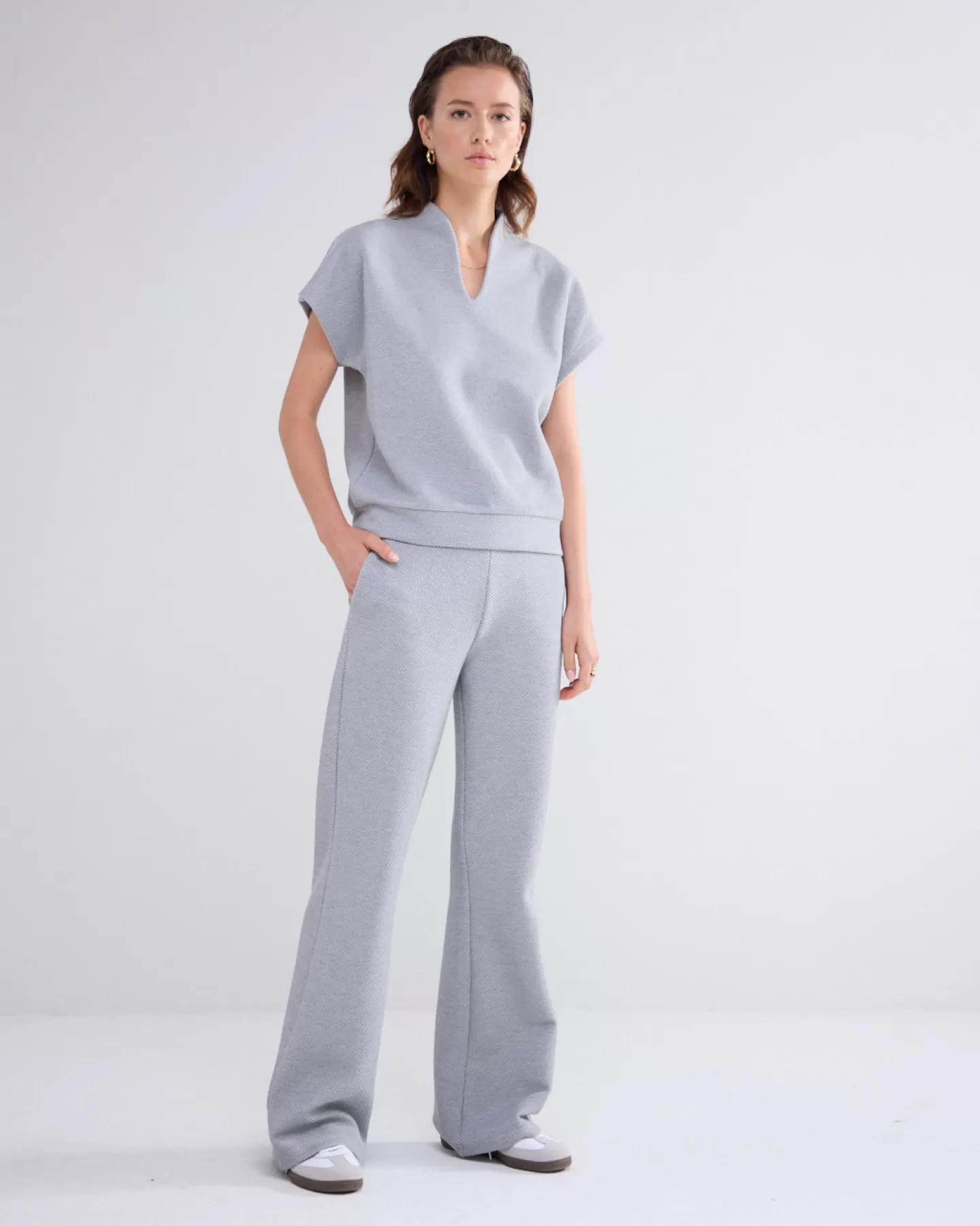 Broeken & Jumpsuits>Summum Broek Wafelstructuur Grijs