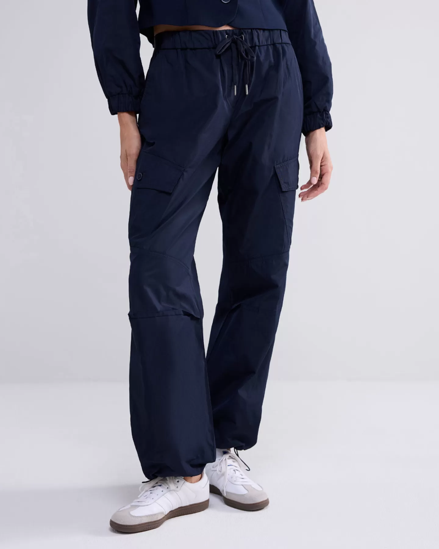 Broeken & Jumpsuits>Summum Cargo Broek Met Elastiek Blauw