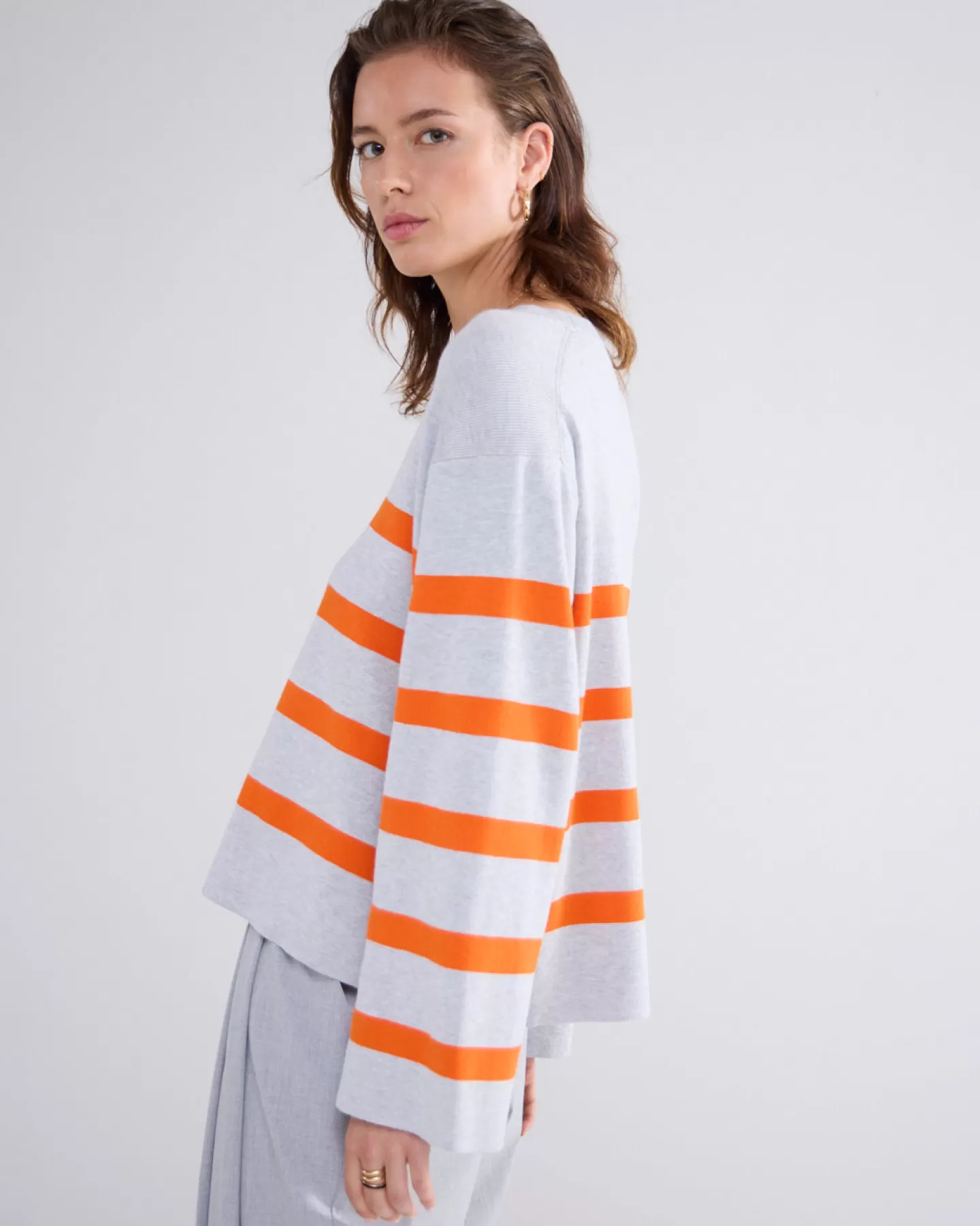 Truien & Vesten>Summum Gebreide Boxy Sweater Grijs