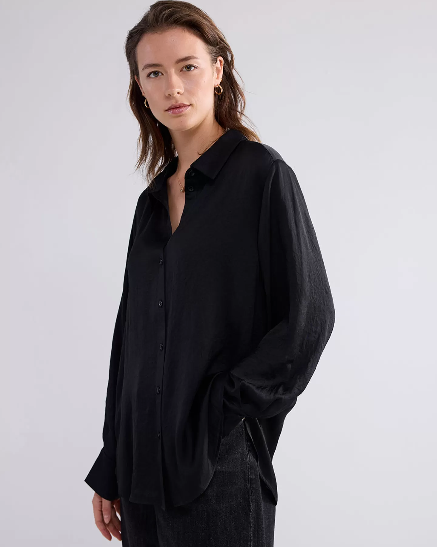 Blouses>Summum Klassiek Blouse Glanzend Zwart