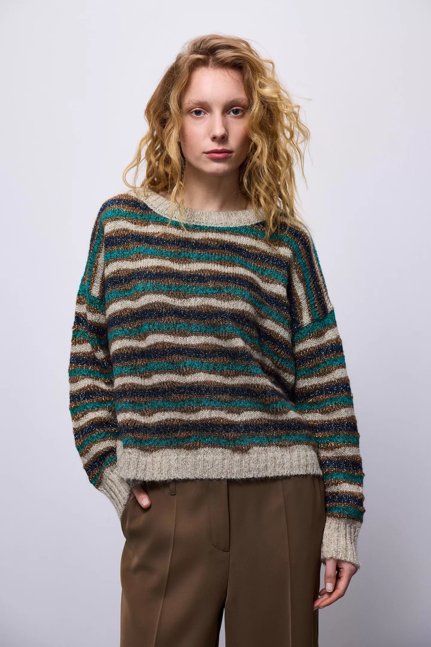 Truien & Vesten>Summum Multi Colour Alpaca Lurex Sweater Multicolor
