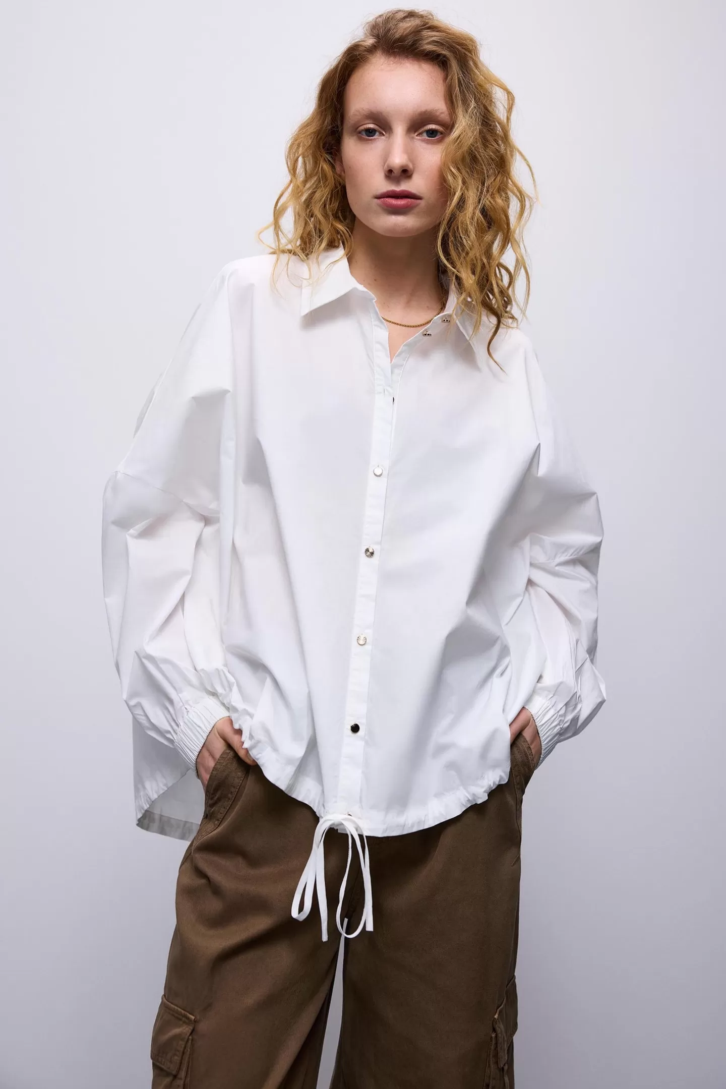 Blouses>Summum Oversized Katoenen Blouse Wit