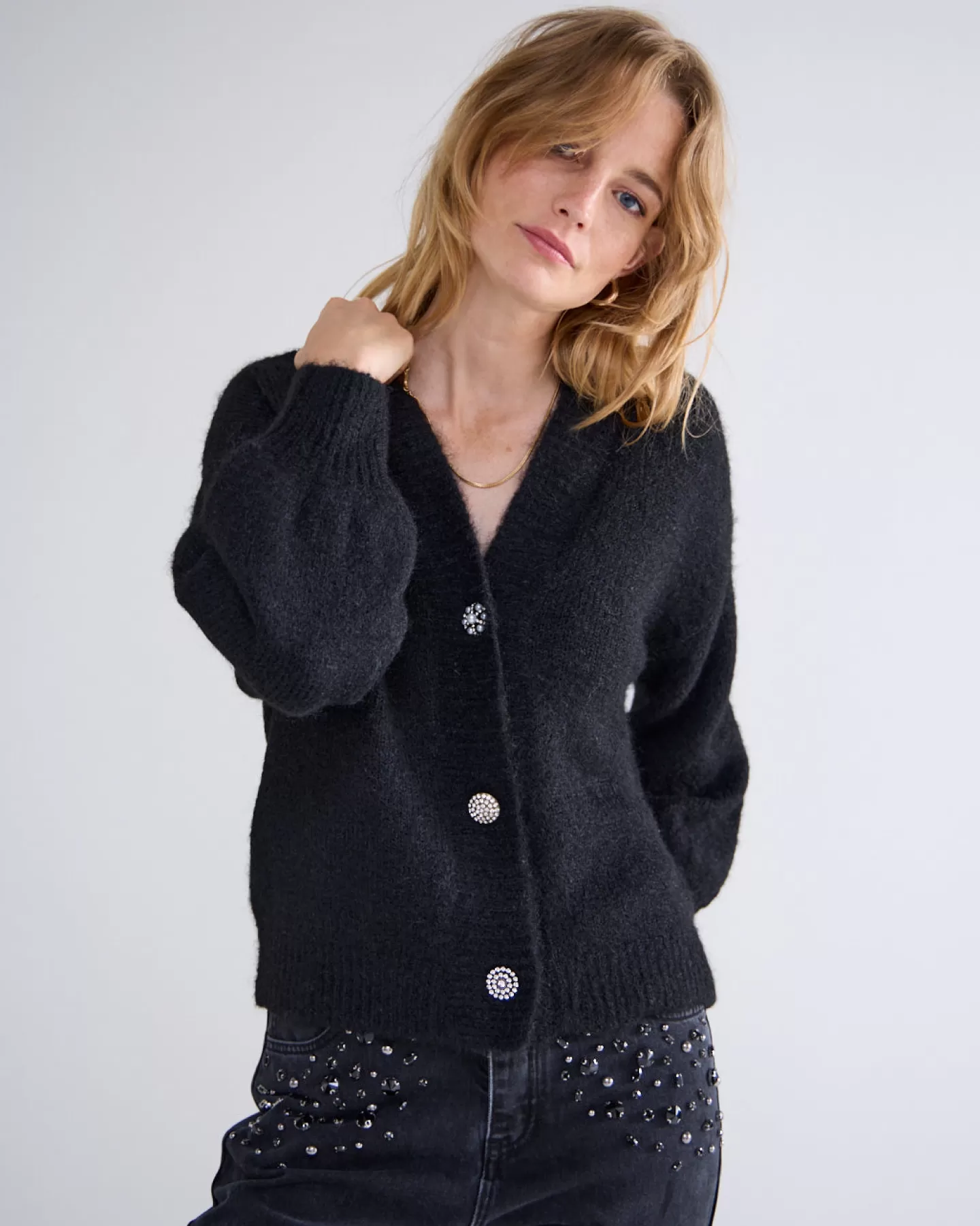 Truien & Vesten>Summum Oversized Vest Zwart