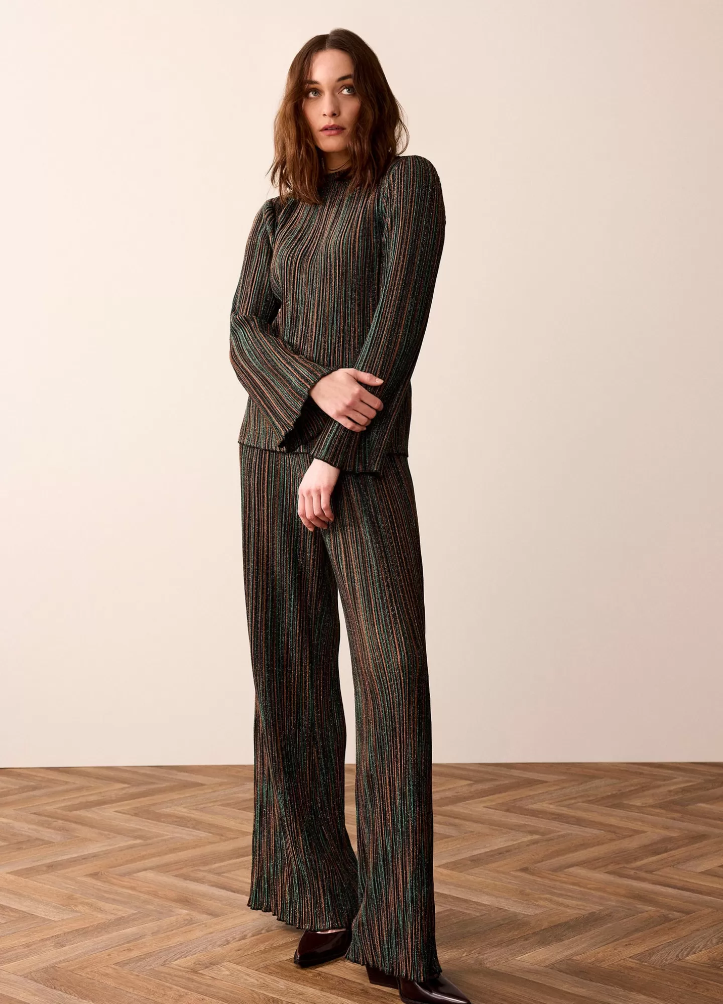 Broeken & Jumpsuits>Summum Plissé Broek Met Strepen Multicolor