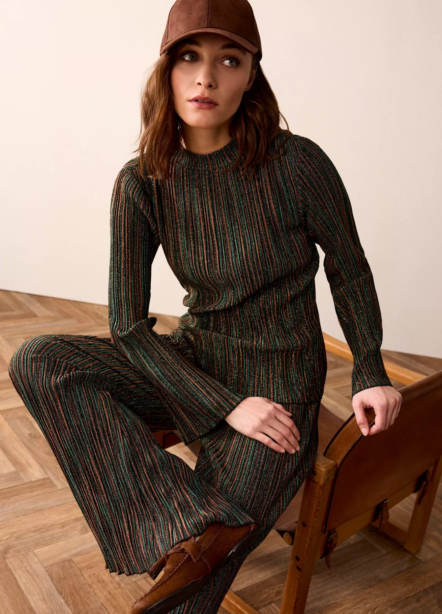 Broeken & Jumpsuits>Summum Plissé Broek Met Strepen Multicolor