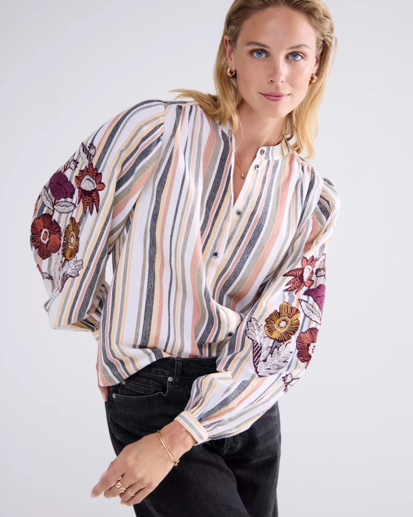 Blouses>Summum Streepjesblouse Katoen Multicolor