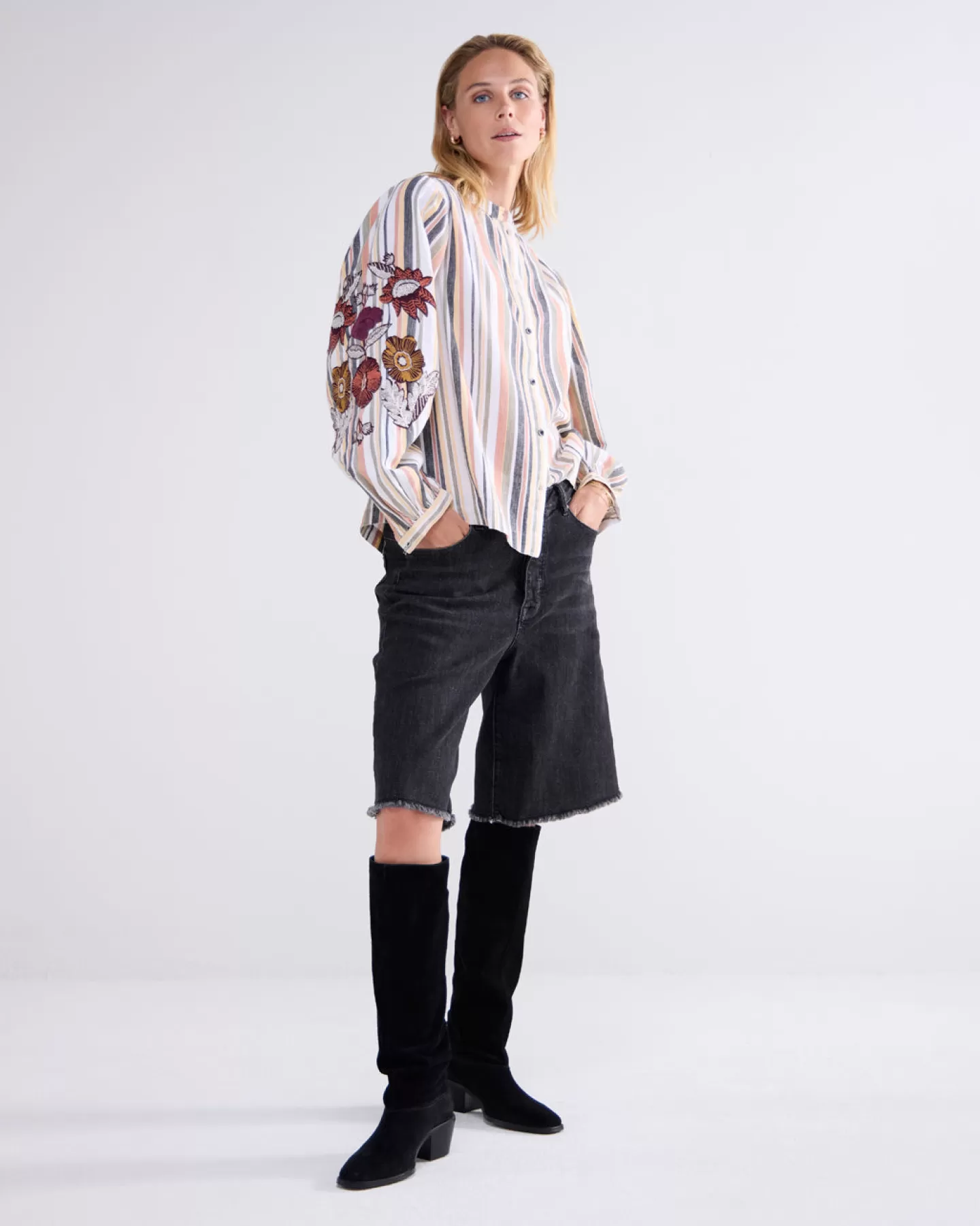 Blouses>Summum Streepjesblouse Katoen Multicolor