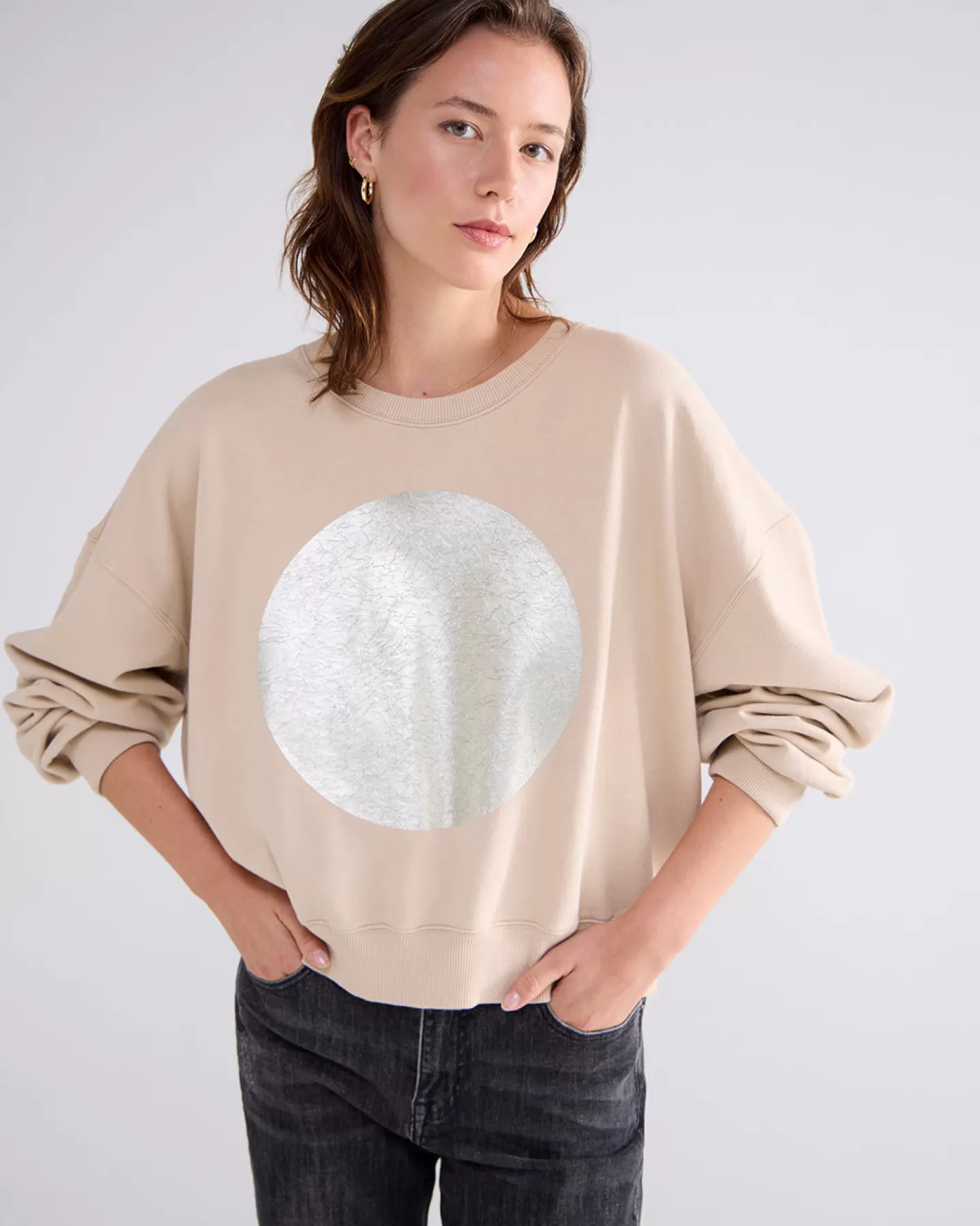 Truien & Vesten>Summum Sweater Metallic Artwork Crème