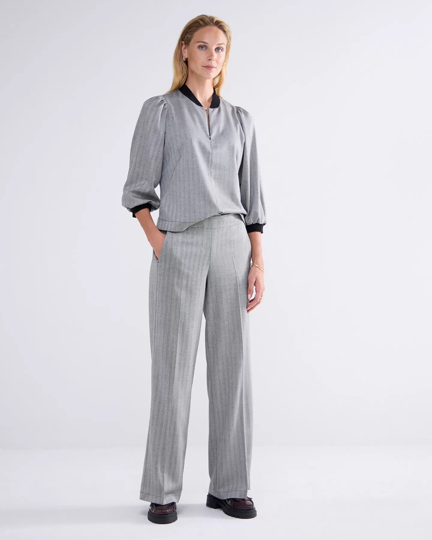 Blouses>Summum Top Met Pofmouwen Zwart
