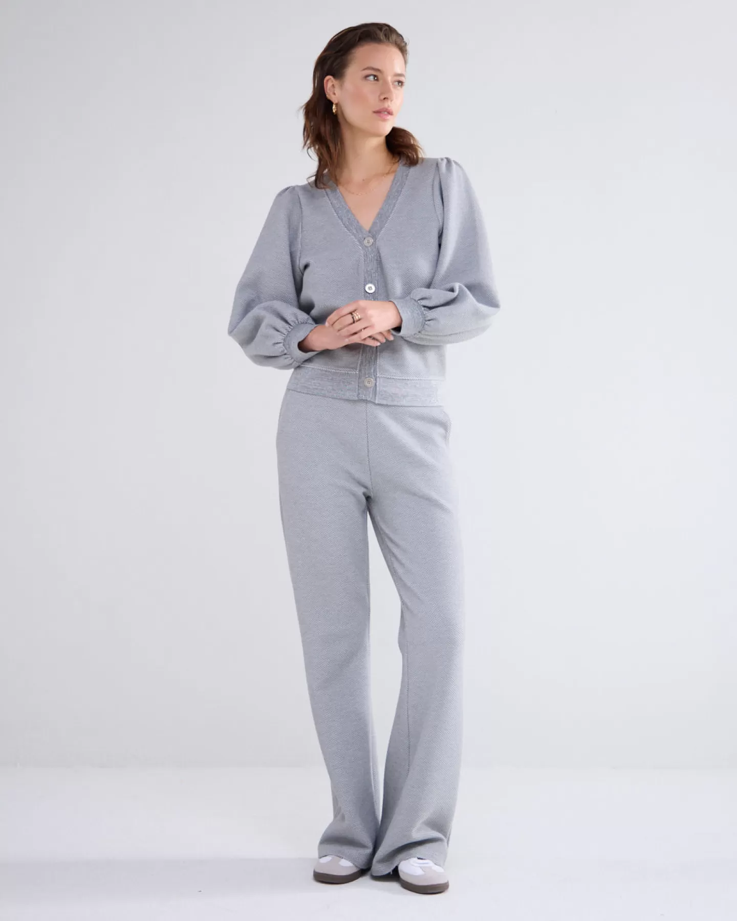 Truien & Vesten>Summum Vest Met Ballonmouwen Grijs