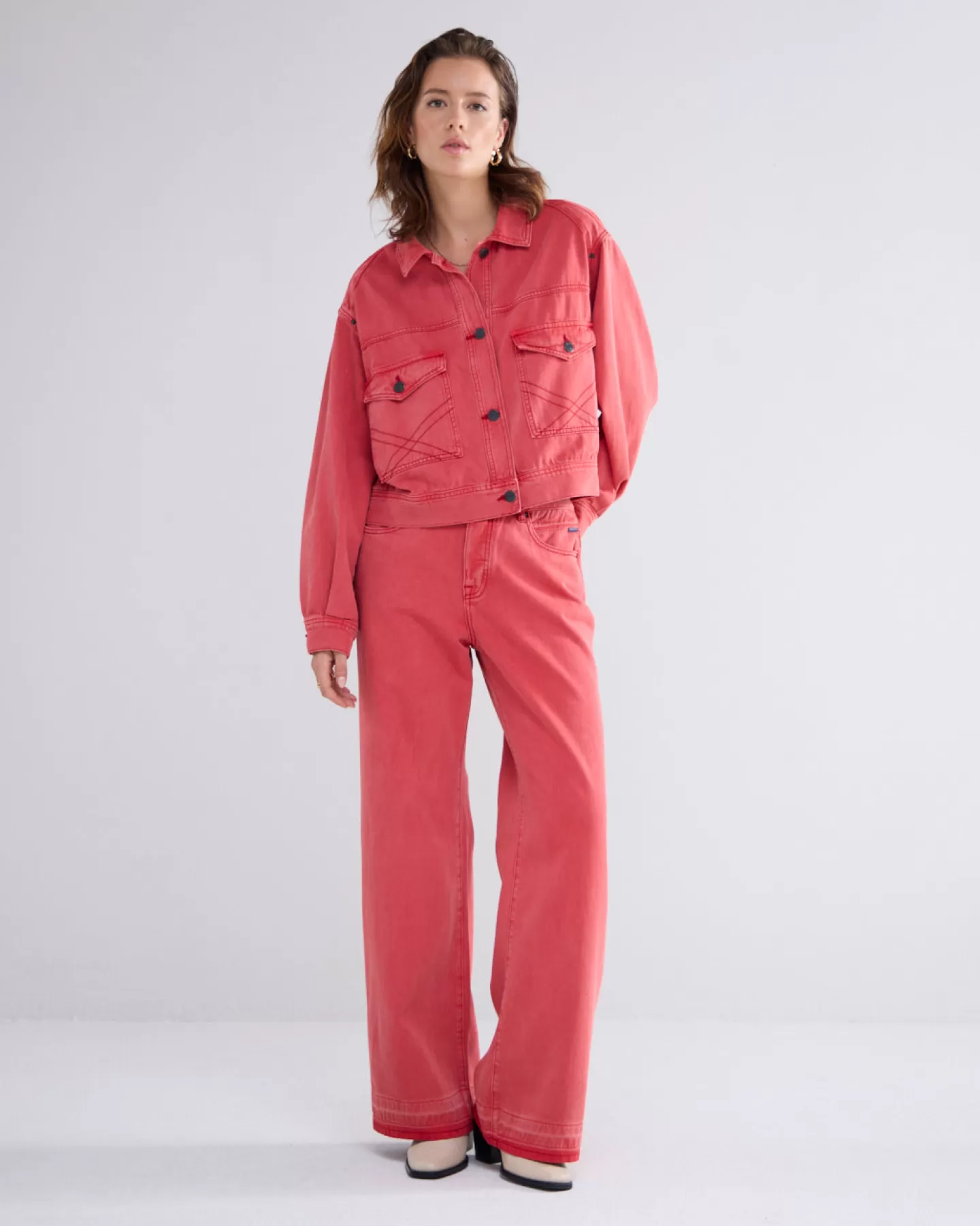 Jeans>Summum Wide Leg Jeans Rood