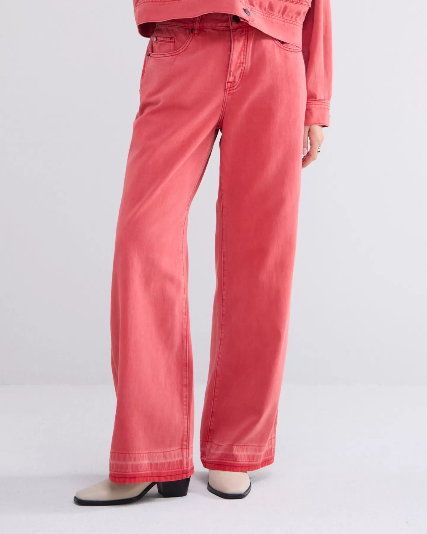 Jeans>Summum Wide Leg Jeans Rood
